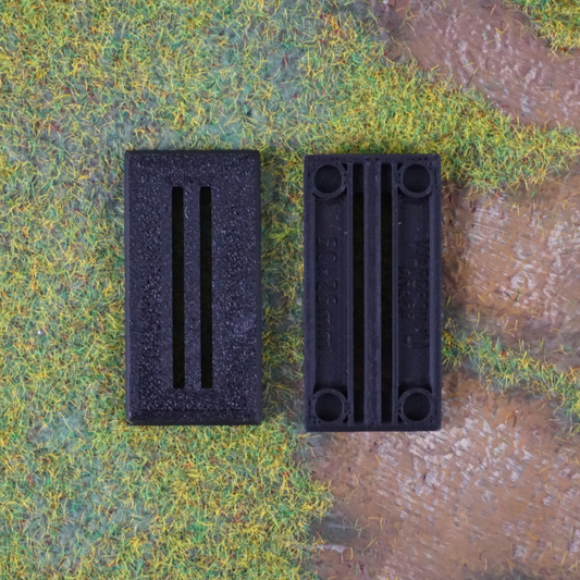 50x25mm - Peanas cuadradas con ranura (10 unidades)