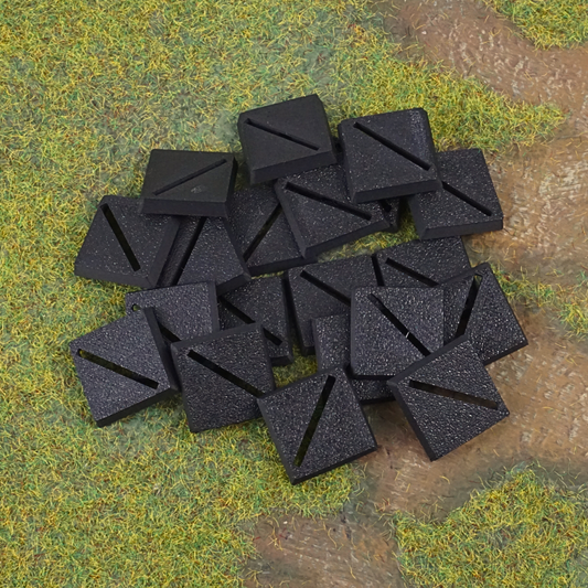 20mm - Peanas cuadradas con ranura diagonal (20 unidades)