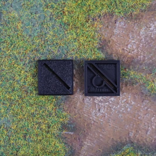 20mm - Peanas cuadradas con ranura diagonal (20 unidades)