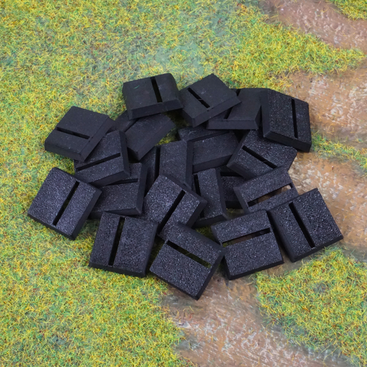 20mm - Peanas cuadradas con ranura horizontal (20 unidades)