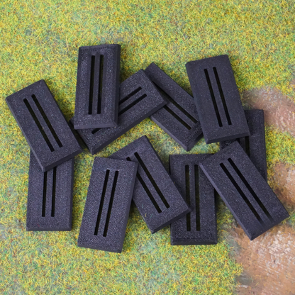 50x25mm - Peanas cuadradas con ranura (10 unidades)